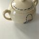 HBCM sugar bowl model Paradis in ironstone with blue basket decoration.