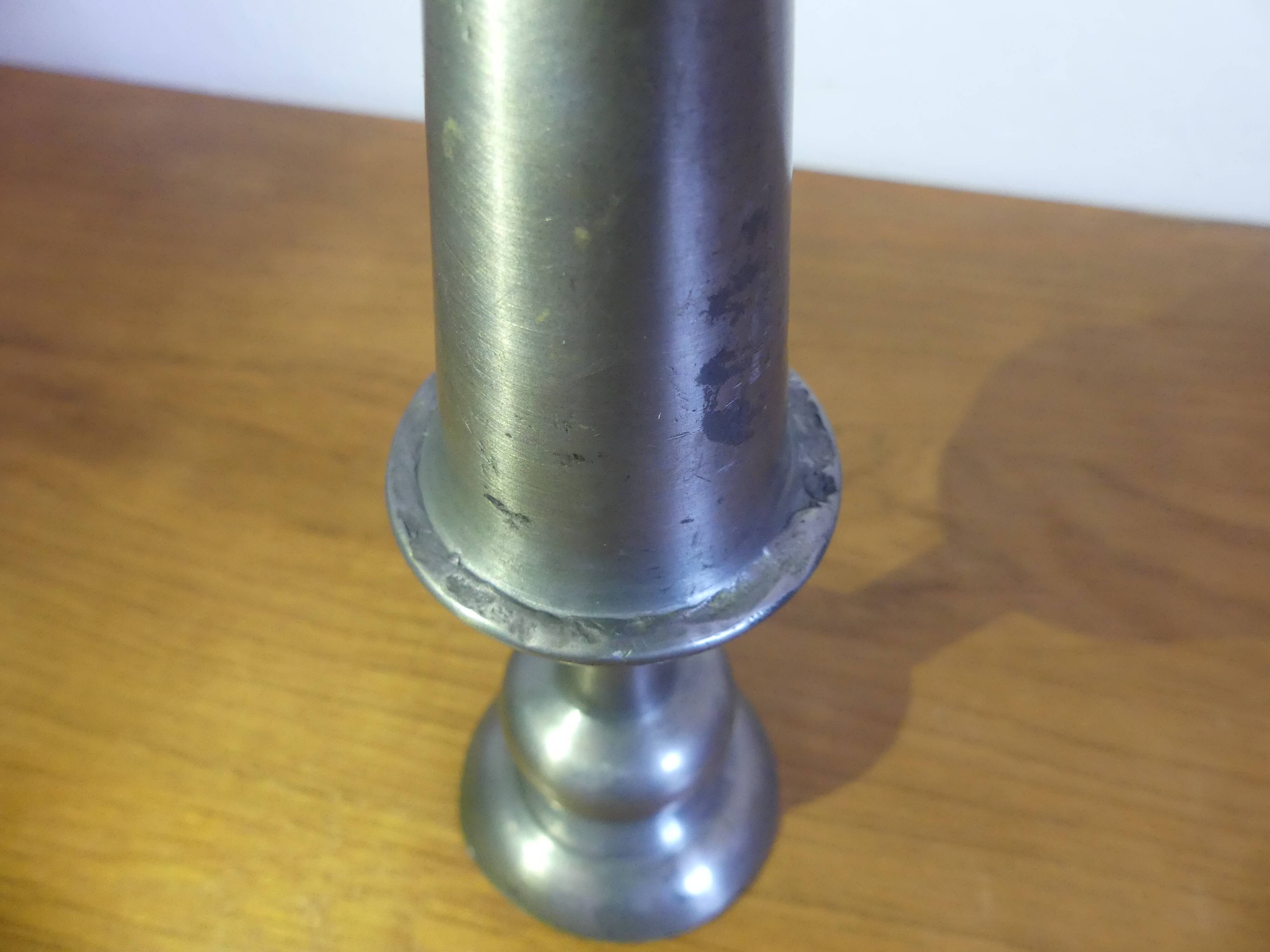 Pewter candle holder