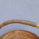 Rattan and brass basket 1970
