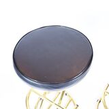 Pair of high brass stools