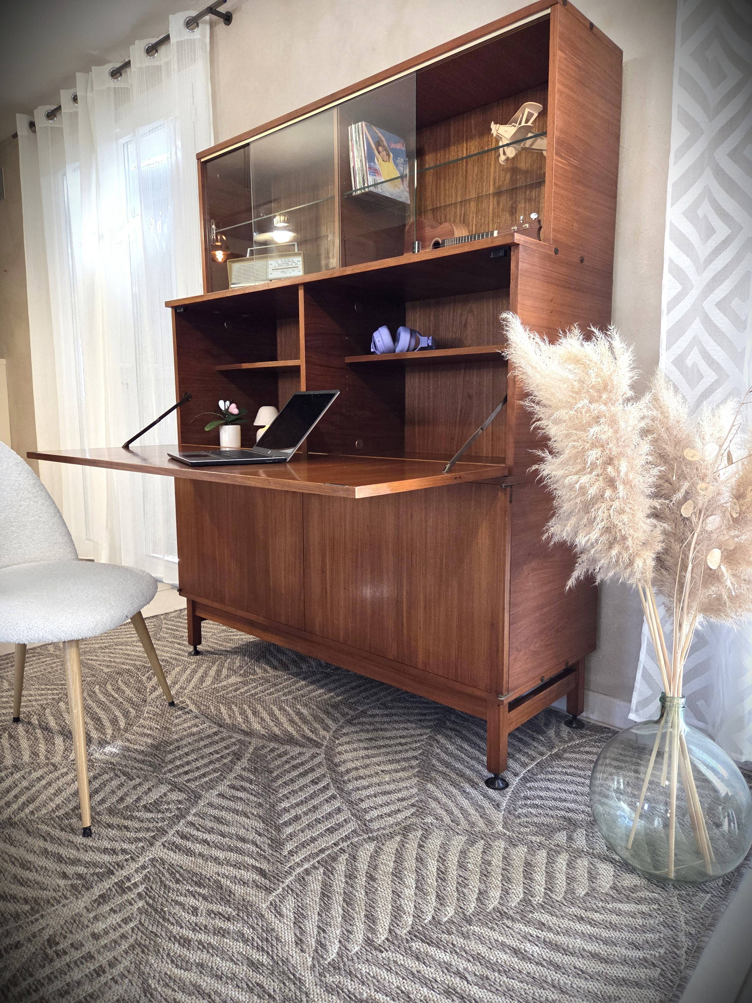 Buffet secrétaire en teck scandinave André Monpoix