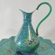 Minakari Signed Enameled Sheet Metal Ewer and Dish / 20th Century Middle East / Jug