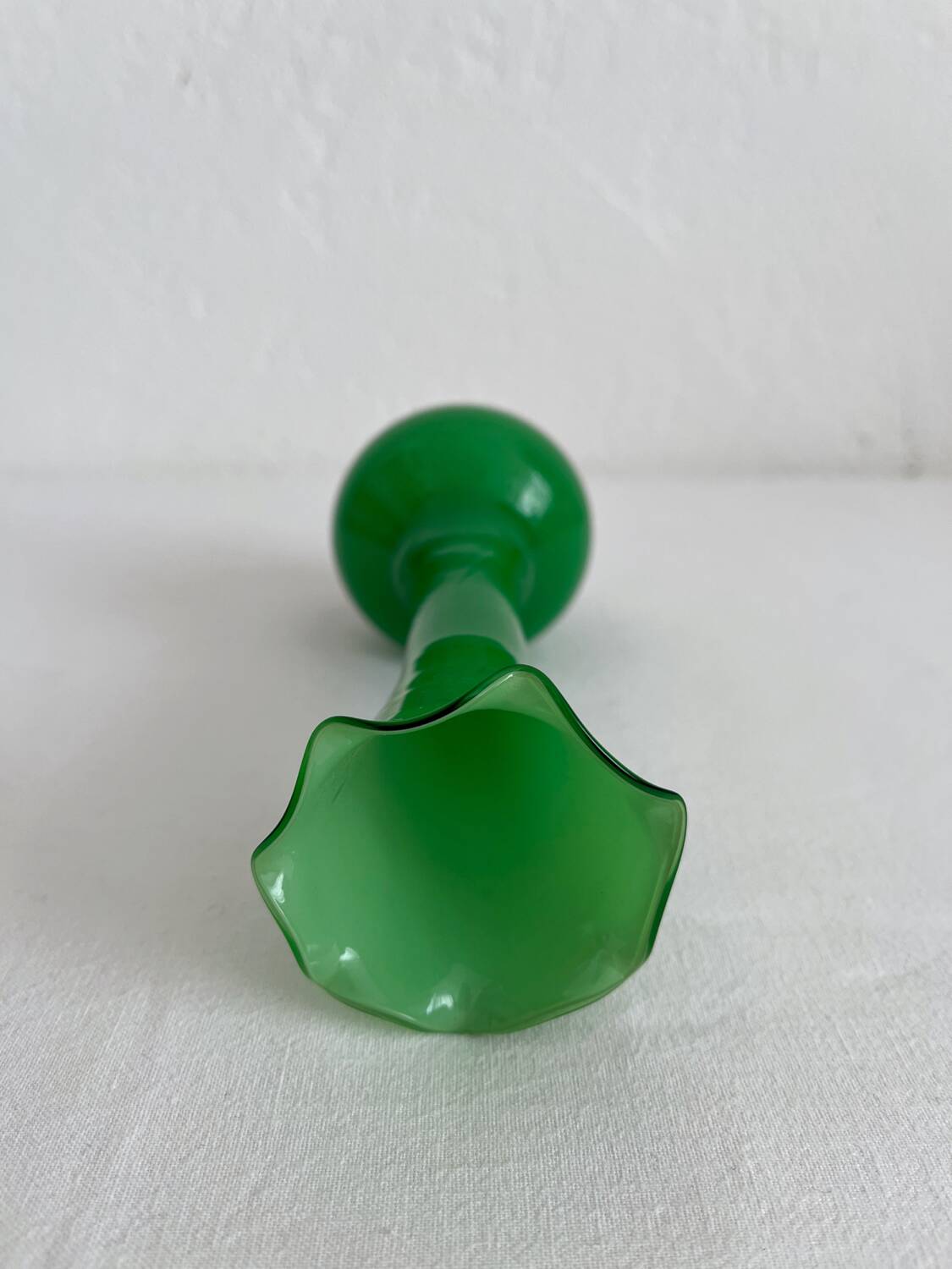 Vintage green opaline soliflore vase