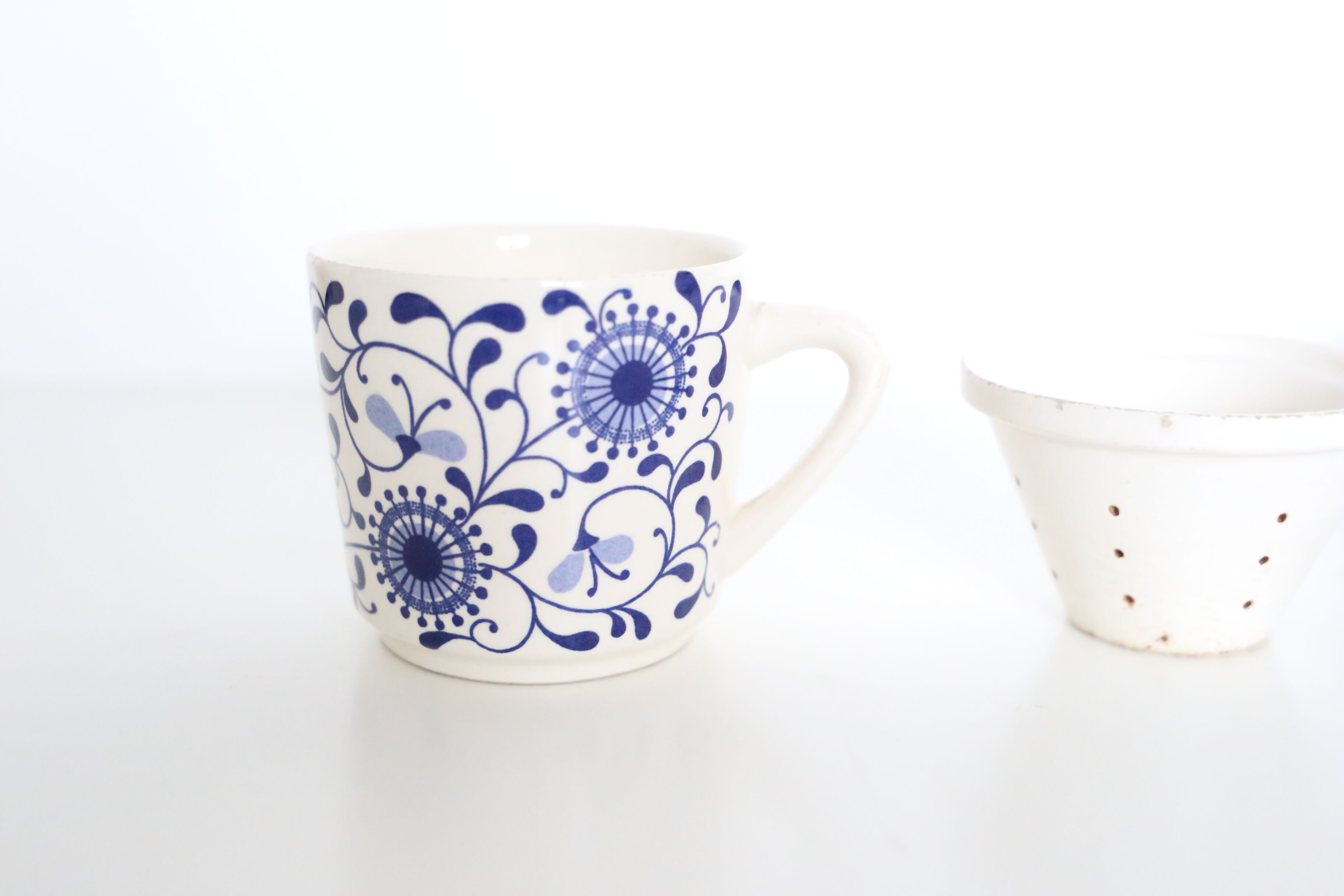 DBGM blue and white floral tared, made in Germany