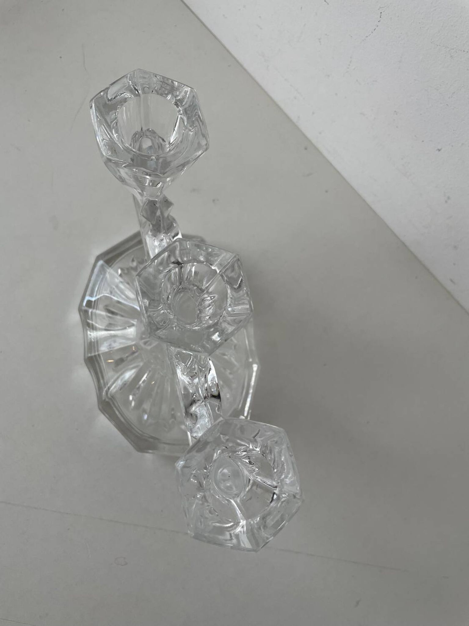 Bougeoir en verre annees 50