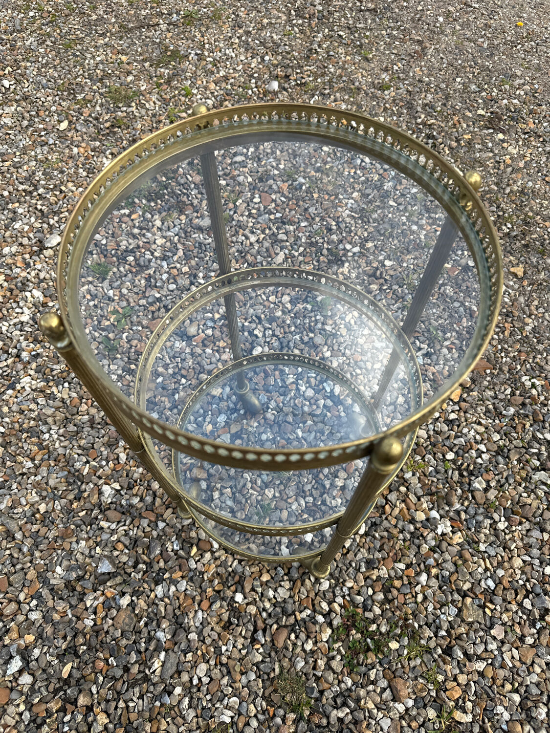 Small wheeled side table from Maison Jansen.