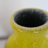 Vase yellow and turquoise ceramics Bitossi italy 1950 numbered