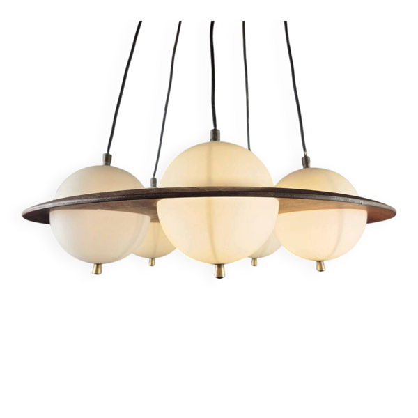 Chandelier en verre de Murano à cinq bras avec volutes, 20e siècle