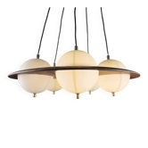 Five-Arm Murano Glass Chandelier With Scrollwork, 20th Century