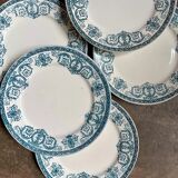 6 flat plates Léon Graves in ironstone, "Marie-Louise" service.