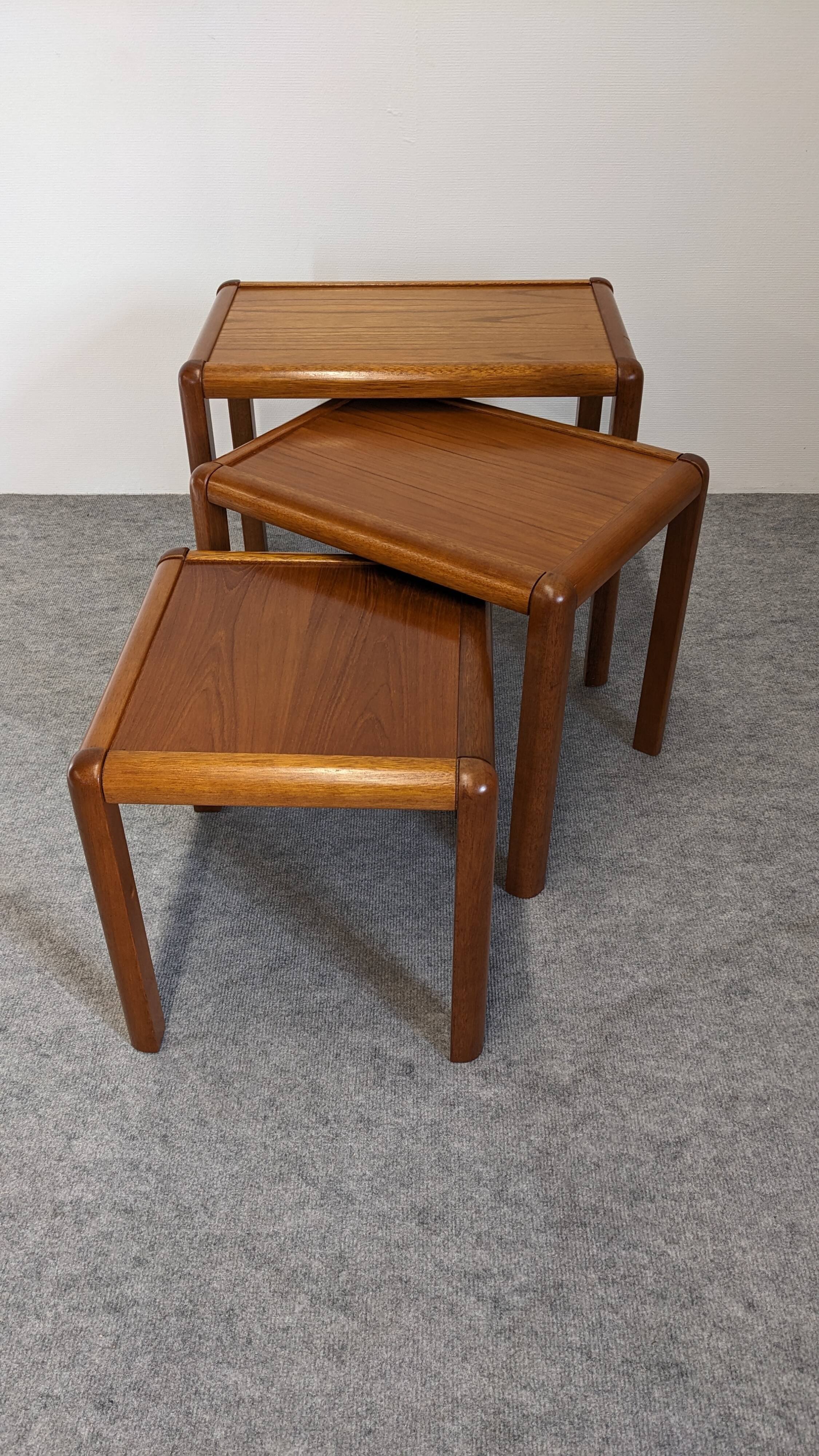 Nesting tables in Scandinavian style, made of teak, circa 1980