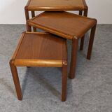 Nesting tables in Scandinavian style, made of teak, circa 1980