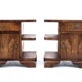 Art deco bedside tables, poland, 1950s