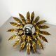 Plafonnier ou applique florale en feuillage en forme de soleil, France, années 1970