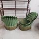 Pair of vintage toad armchairs 50s