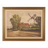 Painting „The Windmill”, Scandinavian design, 1970s