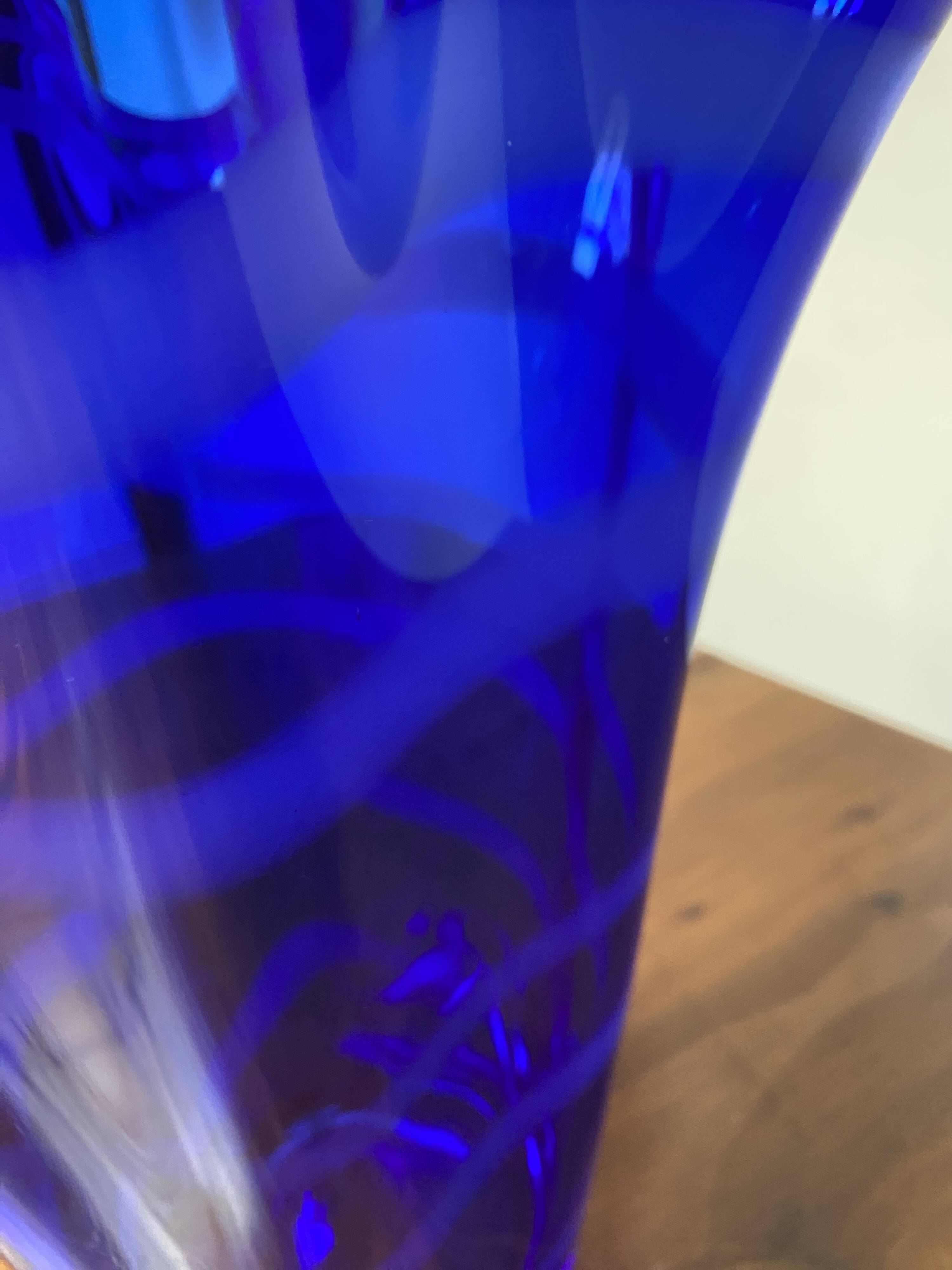 cobalt blue handkerchief vase