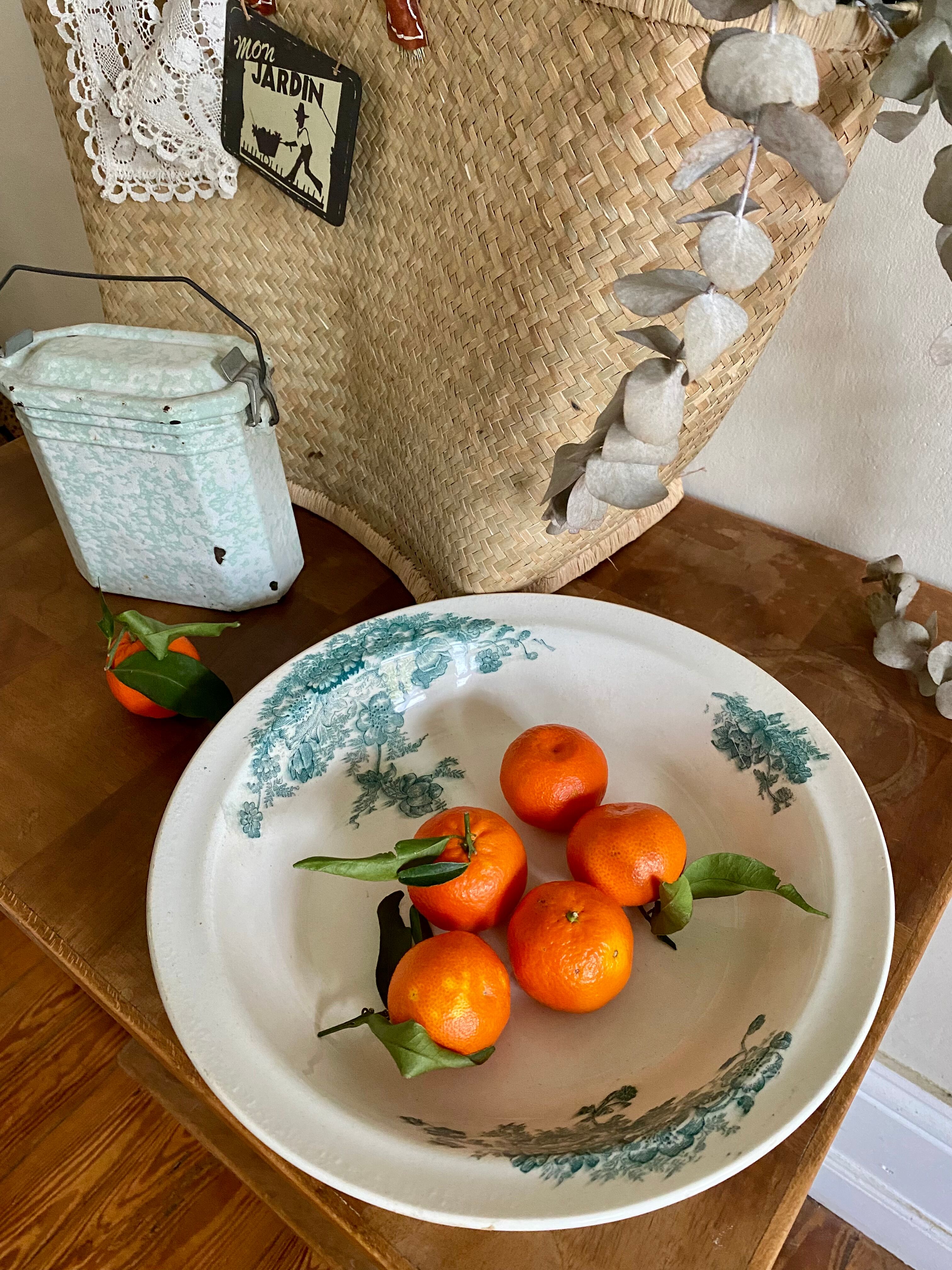 Round dish signed Bertrand Bordeaux model Anémone