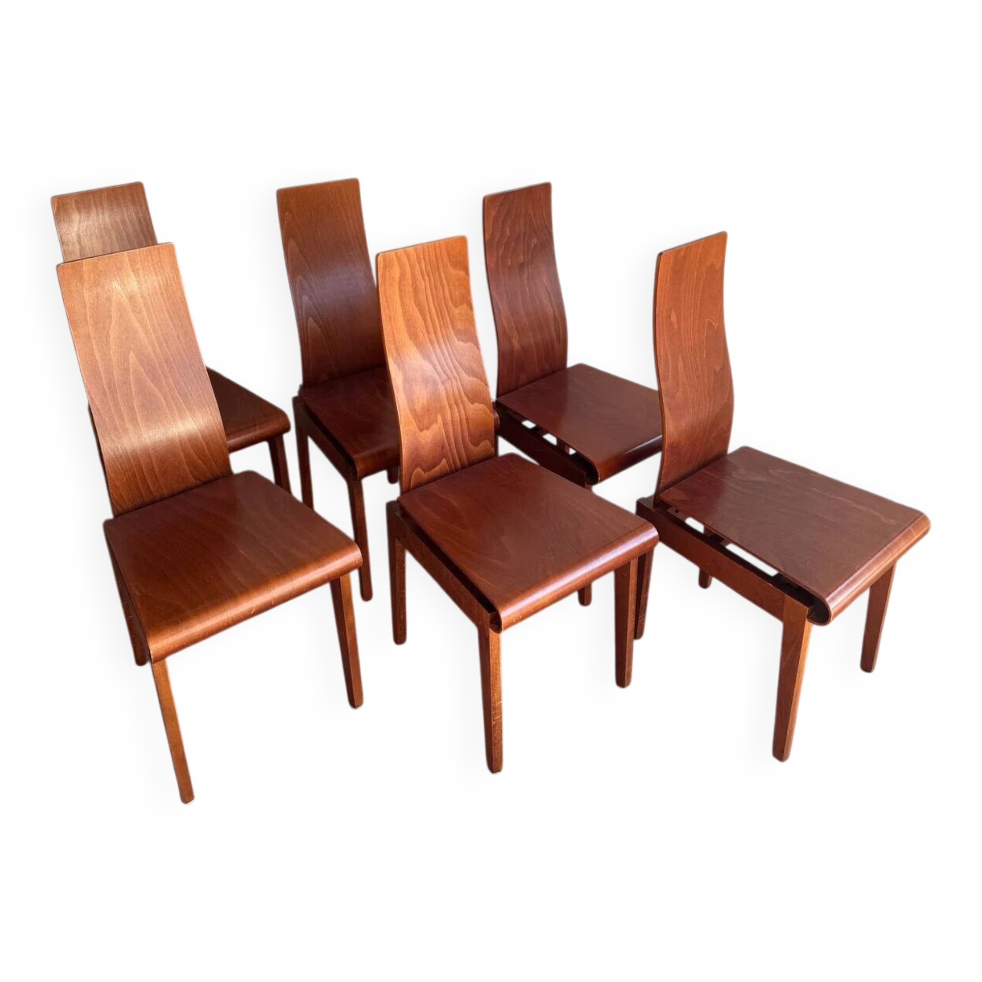Set of 6 "Molly" chairs by Finazzer (1980s)