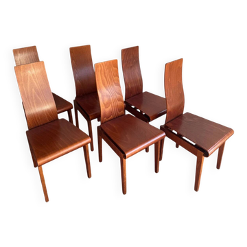 Set of 6 "Molly" chairs by Finazzer (1980s)