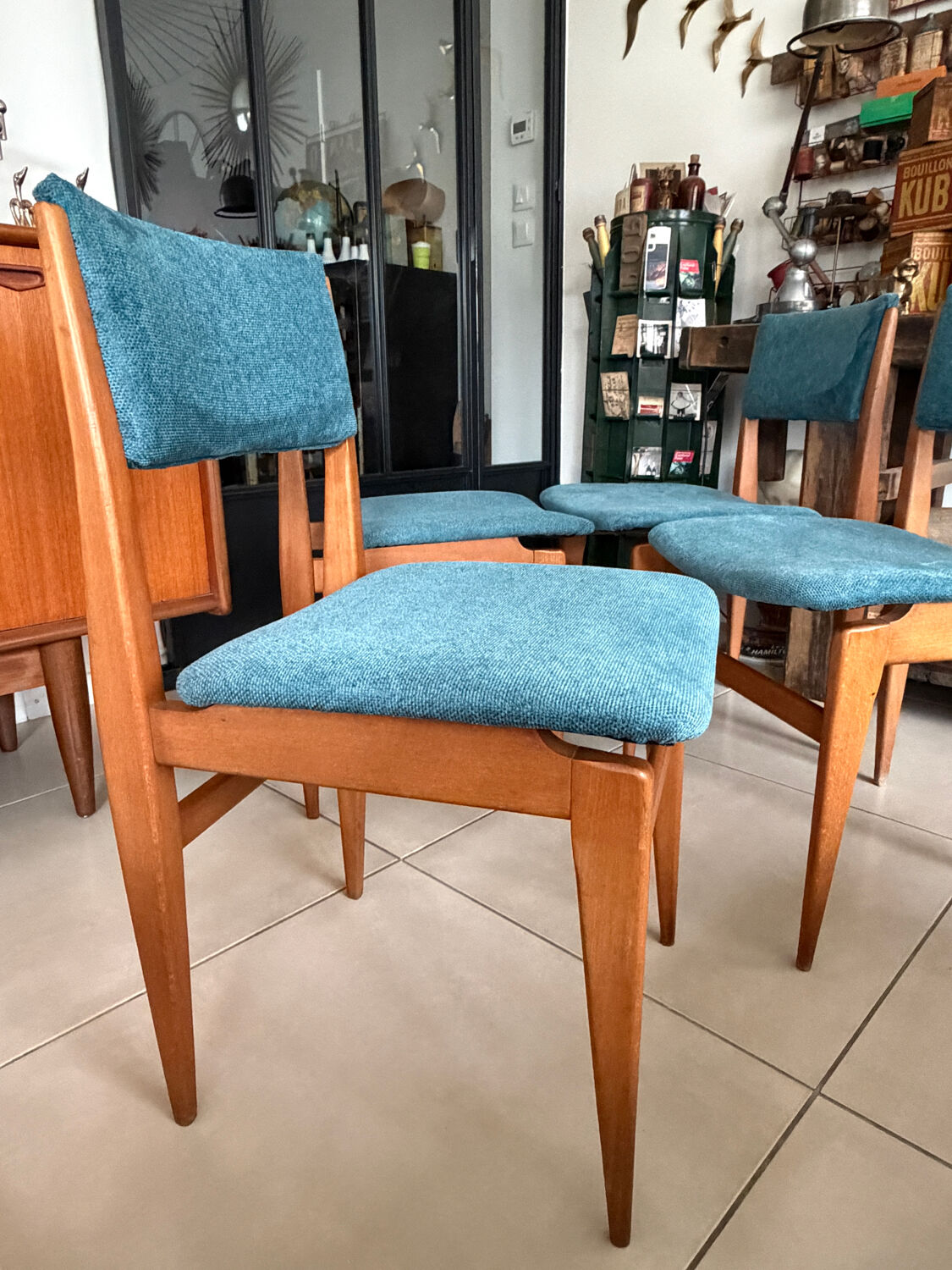 4 vintage Scandinavian style chairs