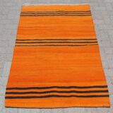 Orange handmade small rugs