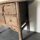 Very old elm wood with carved patterns and ironwork pieces.