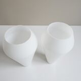 Suspension scandinave en verre opale teck