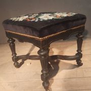 Blackened turned wooden stool '1900'