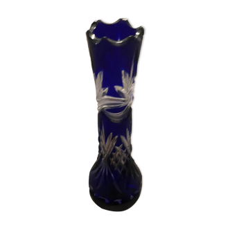 Vase cristal gravé