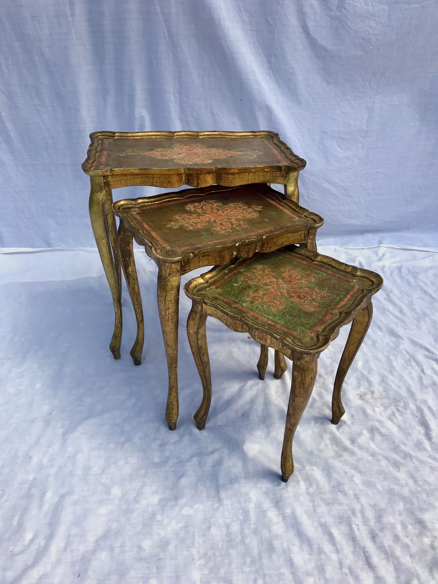Florentine pull-out tables, 50s/60s