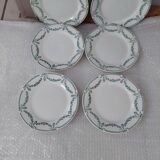 Set of 6 plates porcelain moulin des loups & hamage nord model valdivia used