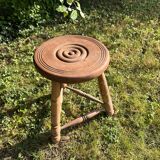 Wooden tripod stool with ball legs