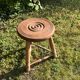 Wooden tripod stool with ball legs