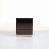 Mb16 brown lacquered chest by luigi caccia dominioni 70's azucena editor