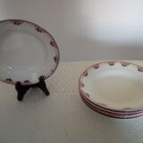 6 hollow plates Faience Orchie Moulin des loups