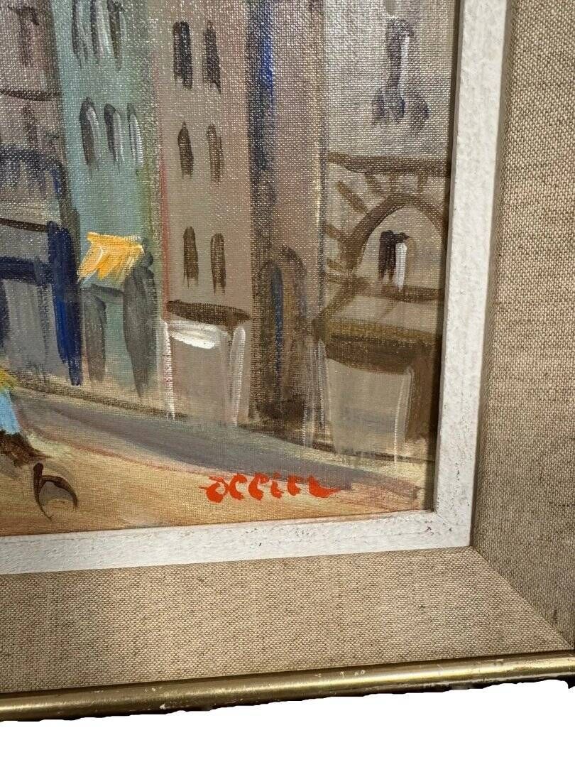 Ollier: oil on canvas mounted on panel, animated view of paris