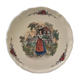 Large round serving dish earthenware Sarreguemines - OBERNAI - H. LOUX