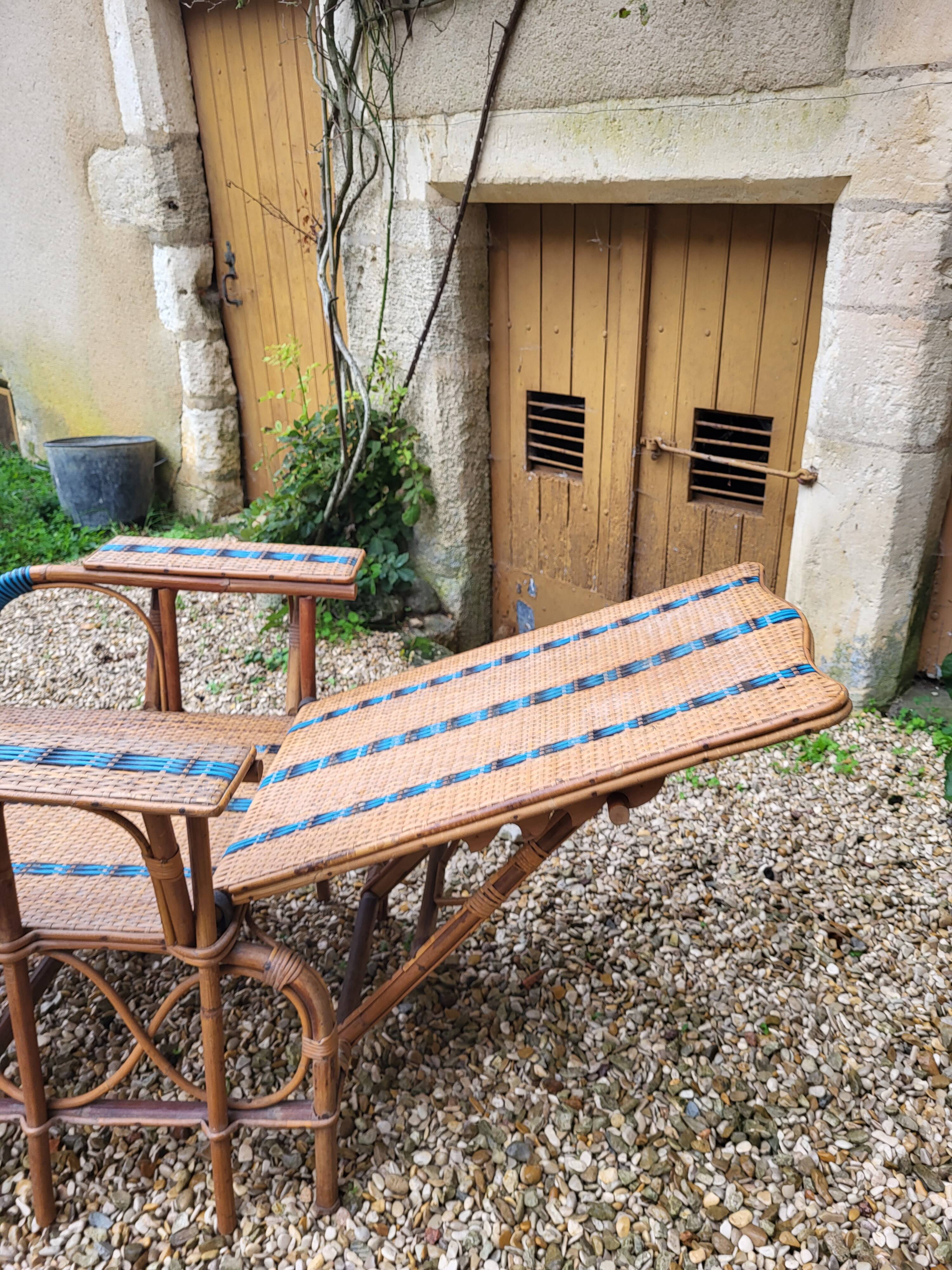 Rattan armchair / chaise longue