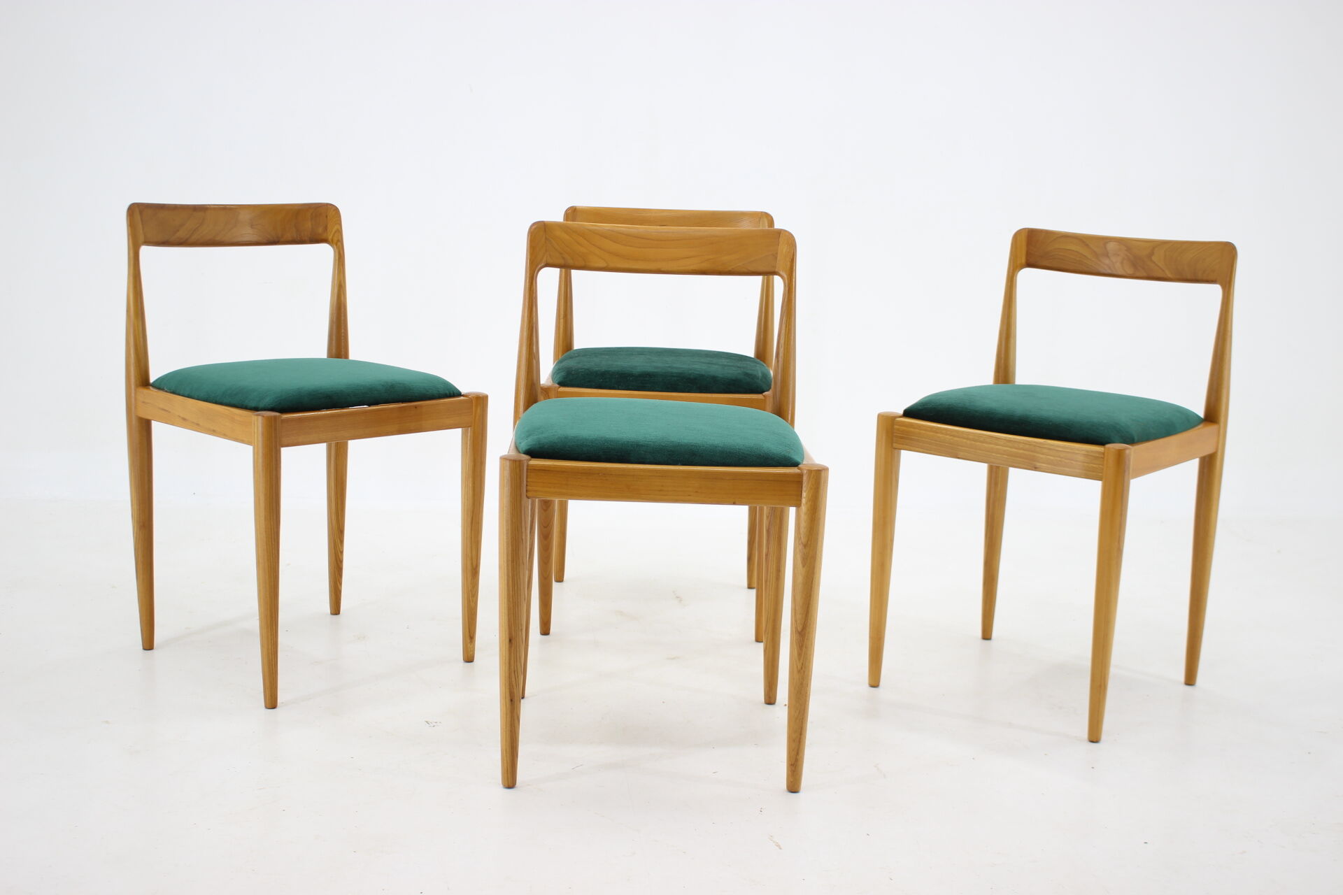 1970s Ash Four Dining Chairs by Drevotvar, Czechoslovakia