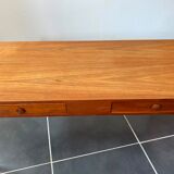 Scandinavian teak coffee table vintage chrome legs 1960