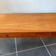 Table basse teck scandinave pieds chromés vintage 1960