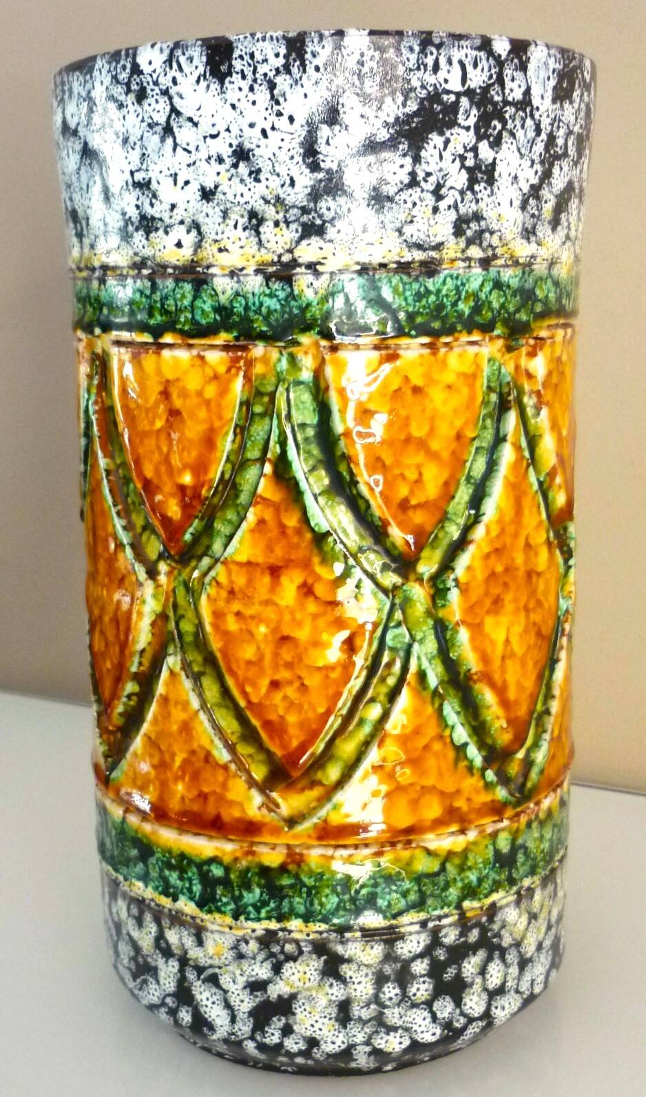 Roller vase, glazed ceramic, Italy, design from the 60s/70s