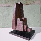 Patinated Cor Dam sculpture in fireclay, 1970s