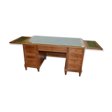 Walnut desk with zippers on the side
