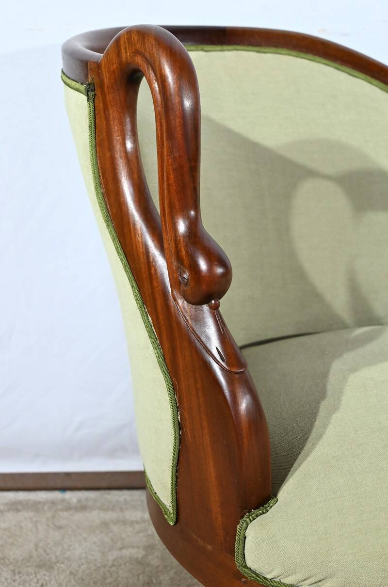 Small Mahogany Backsplash Daybed, Return from Egypt Style – Early 20th Century