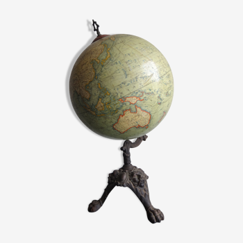 Earth globe l lebegue world map with cast 60cm paris xix