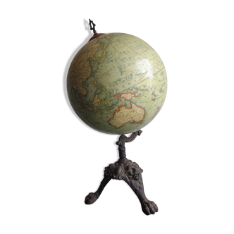 Earth globe l lebegue world map with cast 60cm paris xix