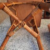 Bamboo side table/small tiles