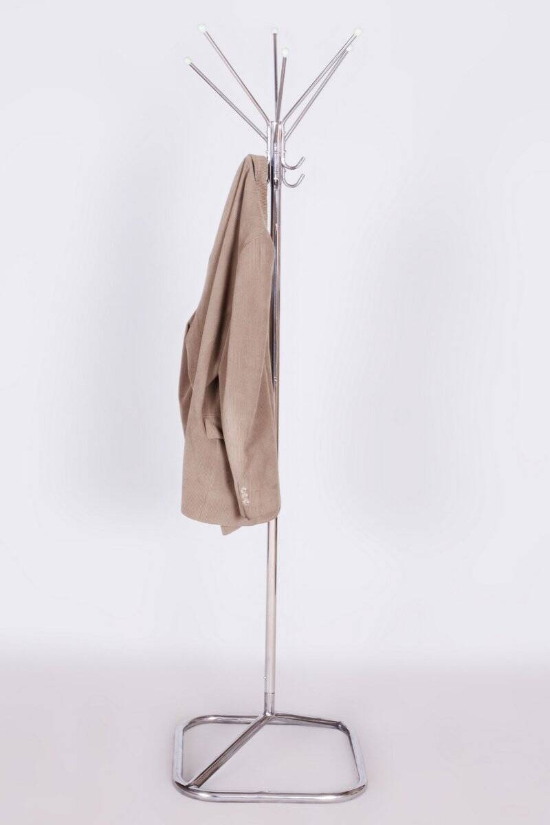 Bauhaus Coat Hanger in Chrome-Plated Steel, Czechia, 1930s